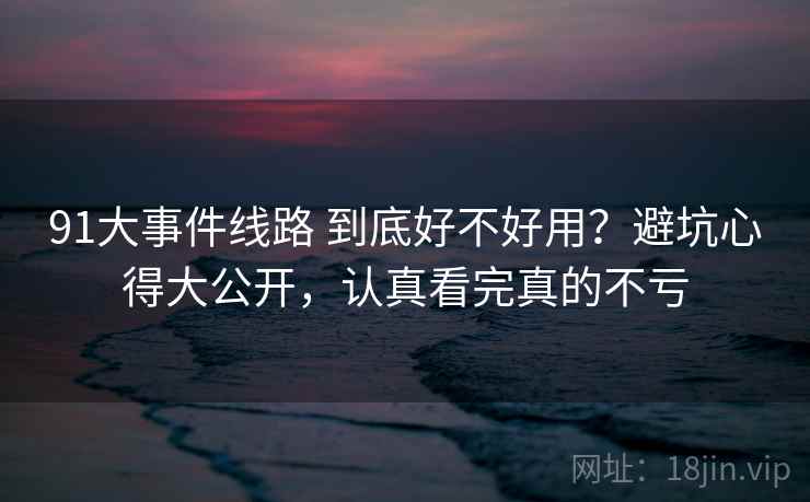 91大事件线路 到底好不好用？避坑心得大公开，认真看完真的不亏