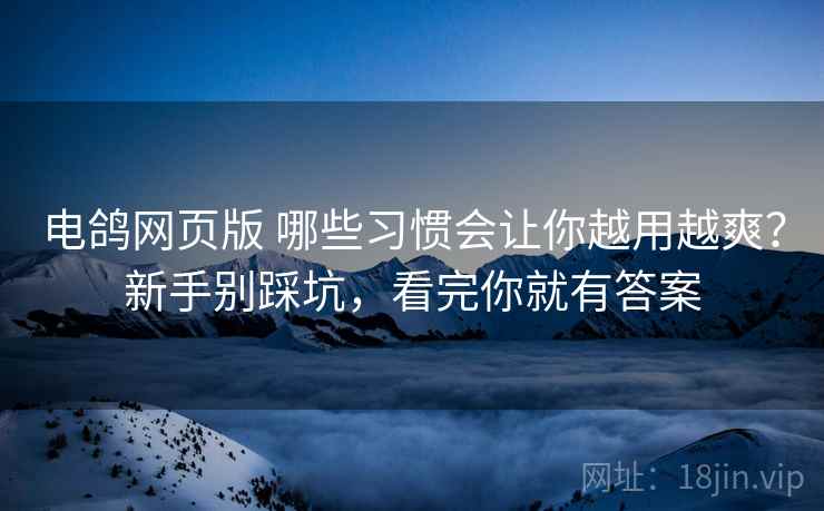 电鸽网页版 哪些习惯会让你越用越爽？新手别踩坑，看完你就有答案