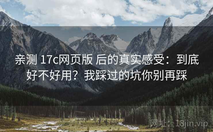 亲测 17c网页版 后的真实感受：到底好不好用？我踩过的坑你别再踩
